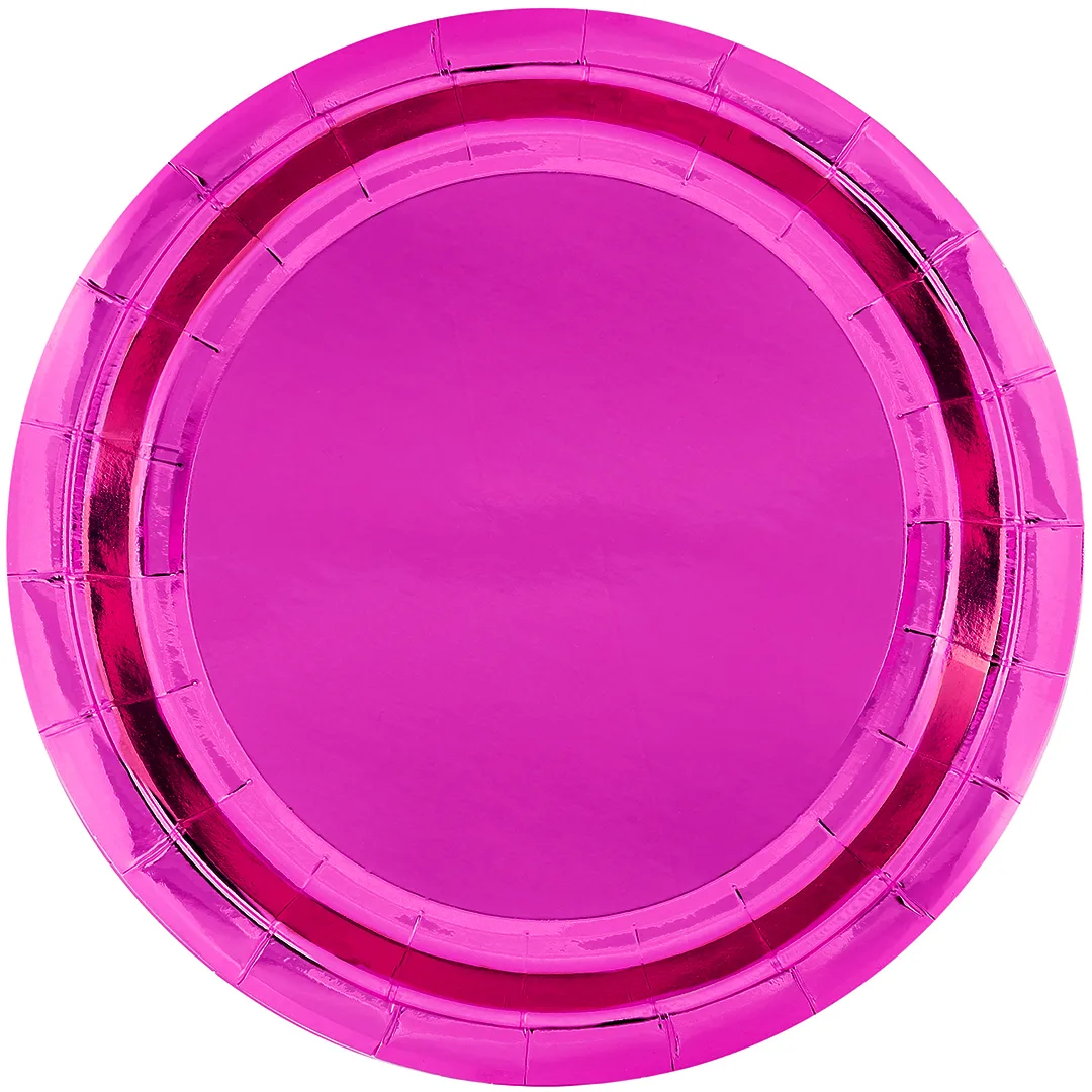 Тарелки (18 см) Фуксия, Металлик, 6 шт.