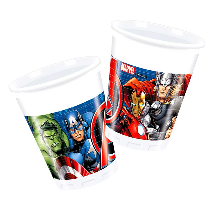 Стаканы пластиковые 200 мл "Мстители" / набор 8 шт. /