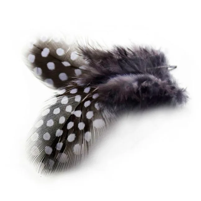 Перья Пятнистые серые.,6-8 см.,20 шт.(Китай)