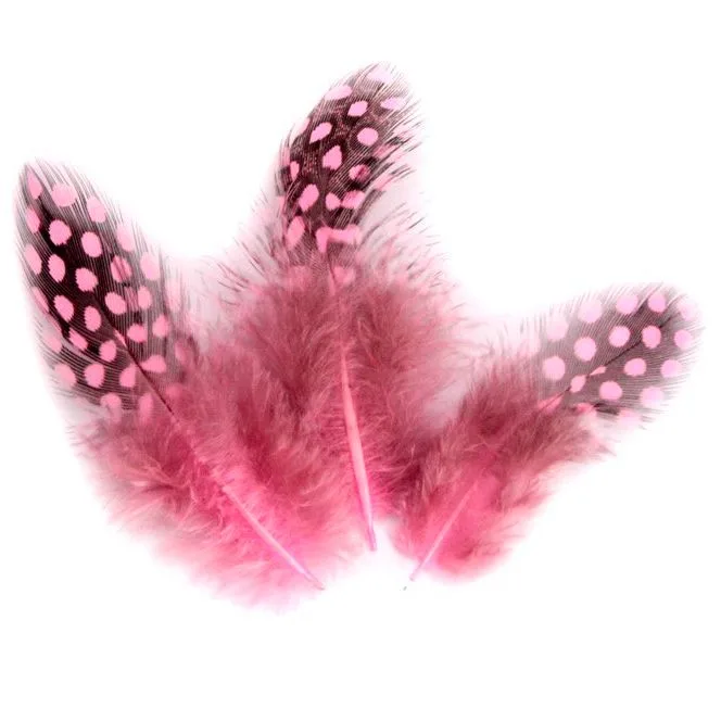 Перья Пятнистые Розовые,6-8 см.,20 шт.(Китай)