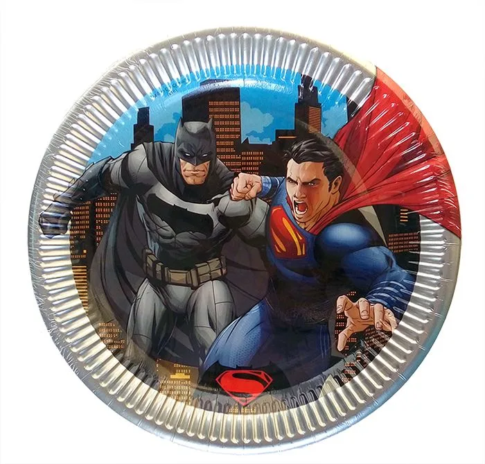 Тарелка 23 см "Бэтмен против Супермена" / набор 8 шт. /