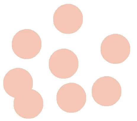 Конфетти "Круги персик" бумажные 2,3 см. / 500 г./ (Китай)