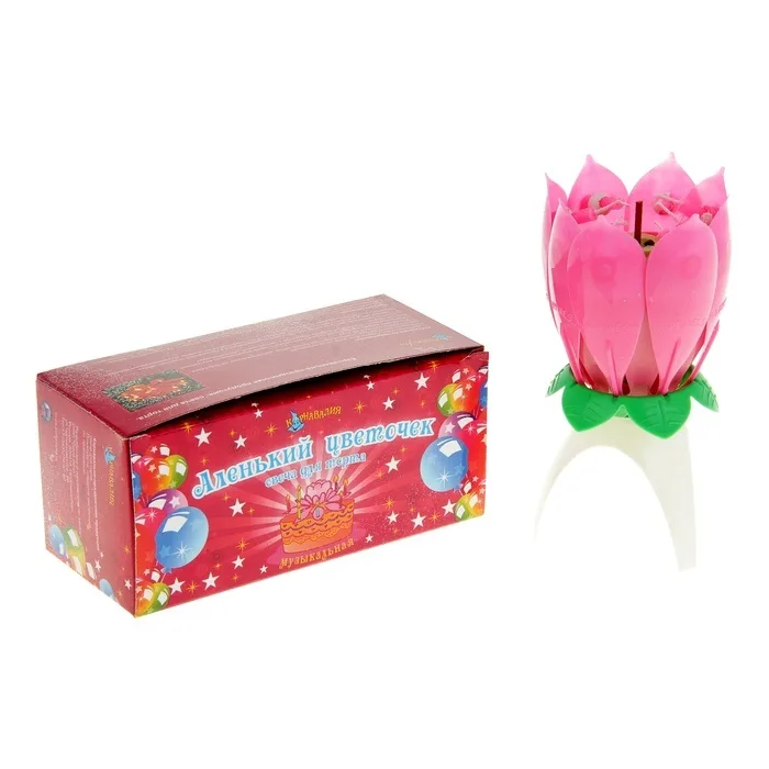 Свеча-цветок для торта музыкальная 12*5см