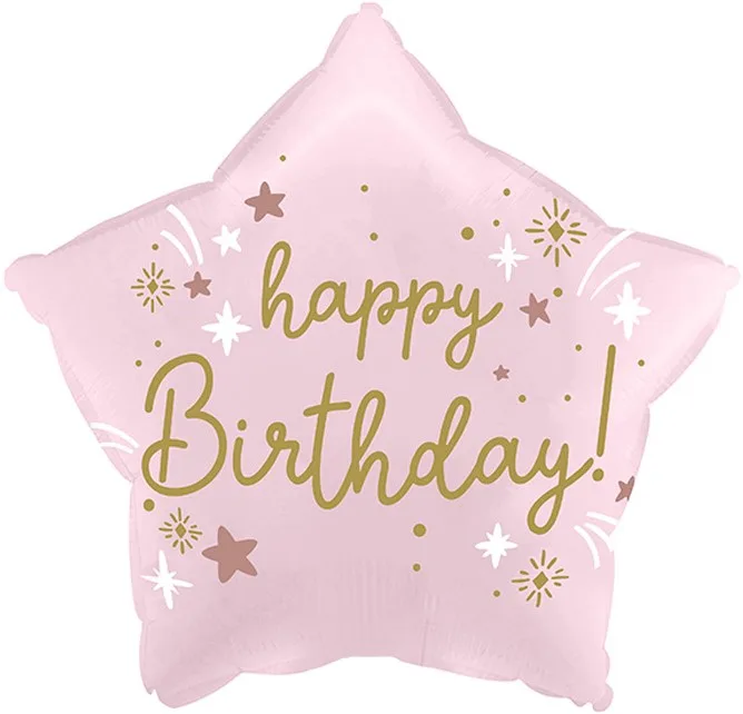 F 18"/48см Звезда, С рождения! Розовый, 1 шт. (Китай)