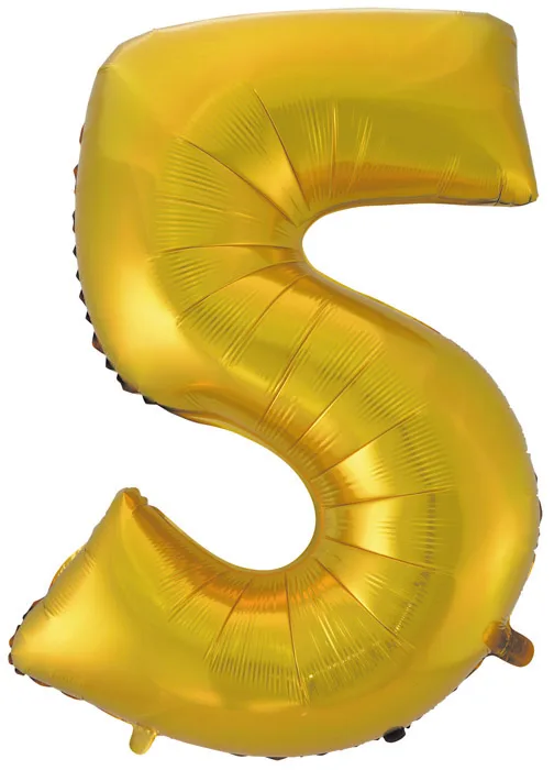 F 40"/102см Цифра "5"золото/ 1 шт / (Китай)