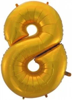 F 40"/102см Цифра "8"золото/ 1 шт / (Китай)