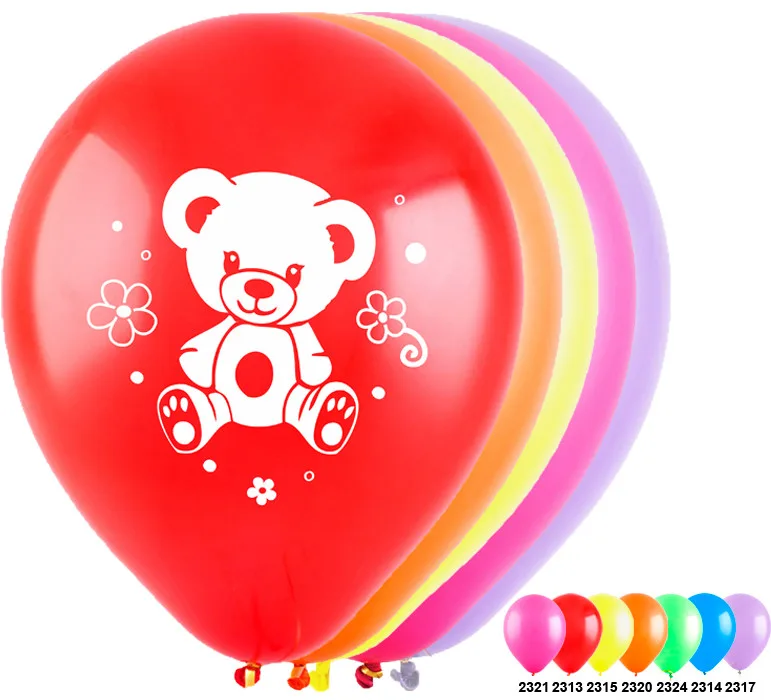 Т 12" Зверюшки  (5 дизайнов) Ассорти Пастель 2 ст. / уп. 100 шт. / Турция