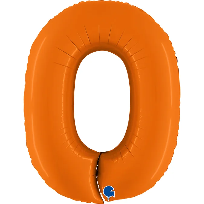 G 40"/102см Цифра, 0, Оранжевый, Сатин, 1 шт. (Италия)