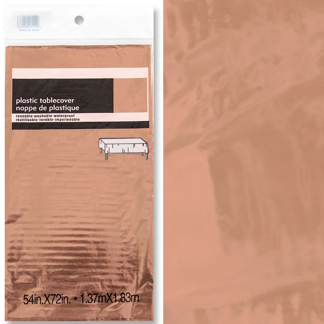 Скатерть одноразовая, Розовое Золото, Металлик, 137*183 см, 1 шт.