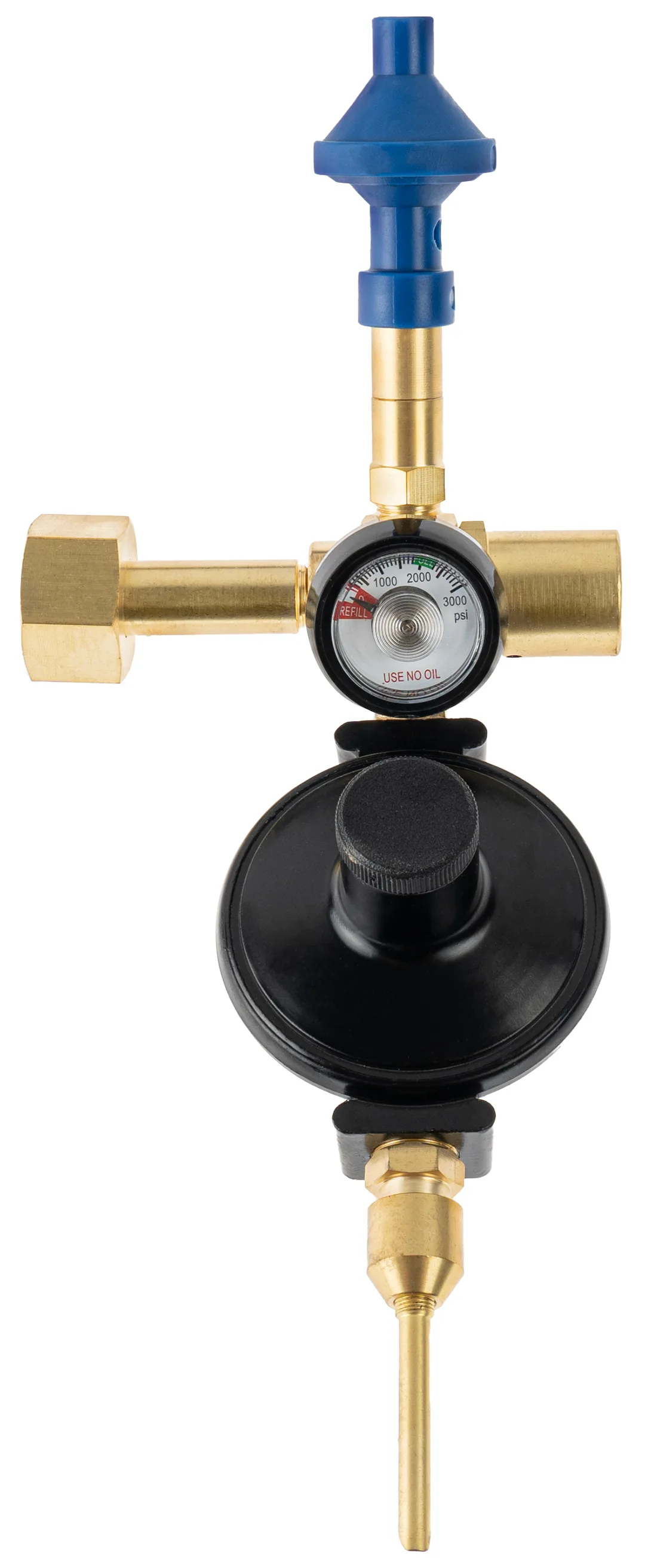 Насадка с манометром и 2 клапанами, гелий/воздух 60/40 и  нажатия с отсечным клапаном, 1 шт.