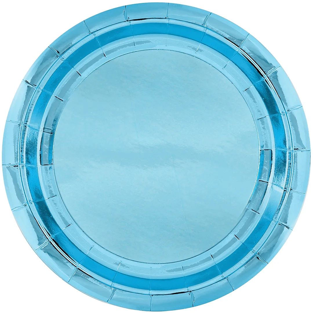 Тарелки (18 см) Голубой, Металлик, 6 шт.
