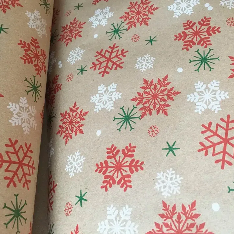 Крафт-бумага подарочная "Снегопад" / рулон 72 см*10м