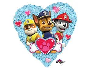 А 18"/46см Сердце, Щенячий патруль, голубой/1 шт./ (США)