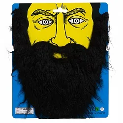 Борода с бакенбардами черная