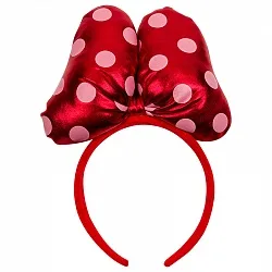 Ободок с бантиком, Праздничный, красный