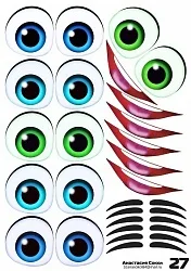 Наклейки "Глаза.Рты №27" 6 компл.