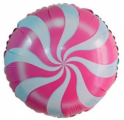 F 18"/46см Круг, Леденец, Розовый / 1 шт./ (Китай)