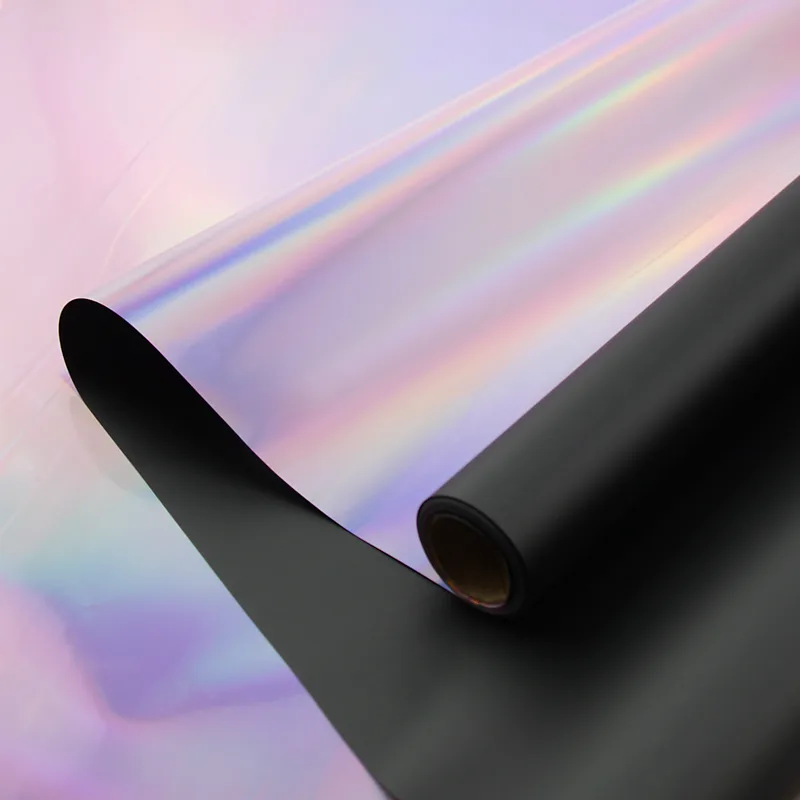 Пленка для цветов матовая двухсторонняя с переливом Чёрная 58см*9м