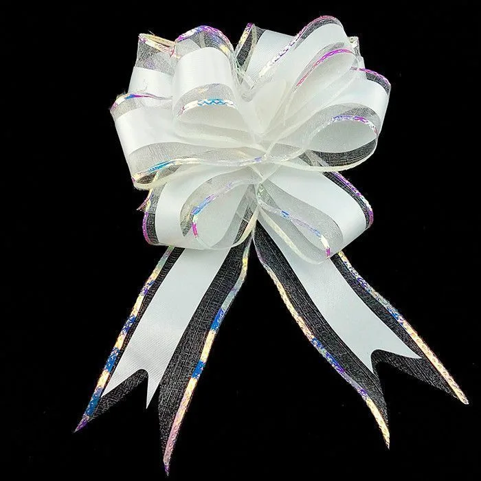 Бант-шар Текстиль/Перламутр "Классика" Белый 5 см/d-17,5 см/ 10 шт.