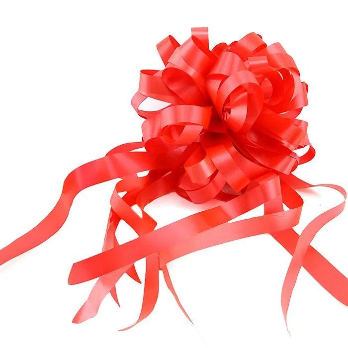 Бант-шар Пастель "Комбо" красный с алым 11 см  d 38,5см / 10 шт. / (Китай)