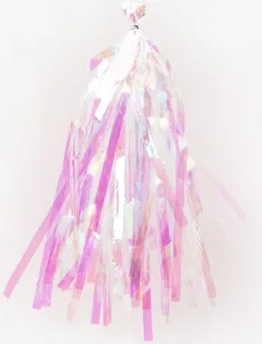 Гирлянда Тассел, Хамелеон, Прозрачный, Голография, 35*12 см, 12 листов.