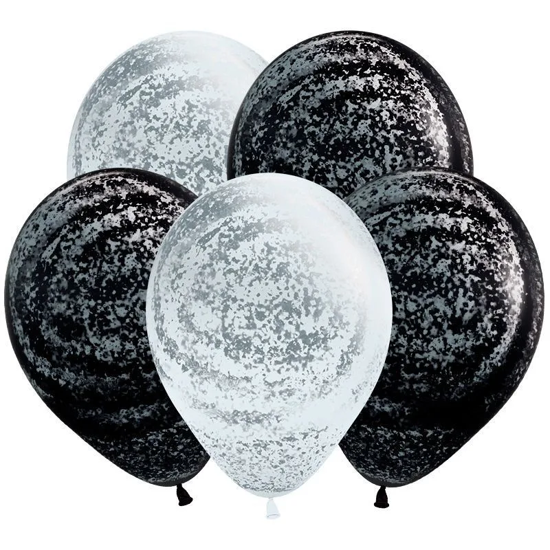 S 12"/30см  Морозное граффити Серебро, Ассорти Пастель/50 шт.  (Ккколумбия)