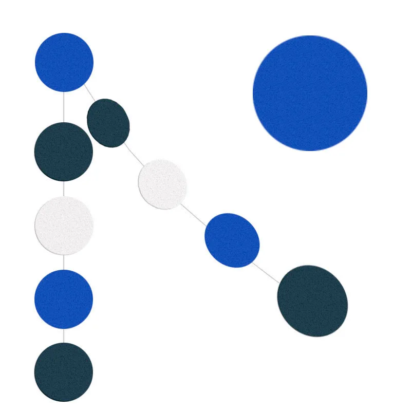 Гирлянда "Круги Микс" Синий, белый, черный 2,5 м./2 шт.