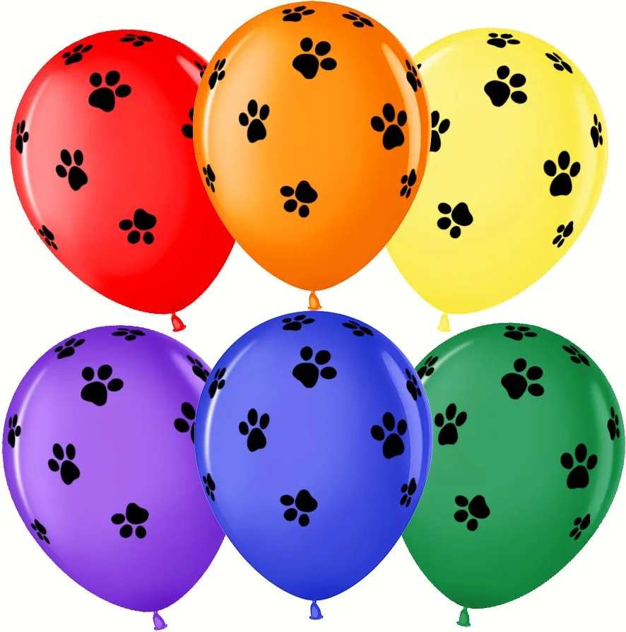 ВВ 12"/30см Лапки, Ассорти, пастель, 5 ст, 25 шт.(Малайзия)