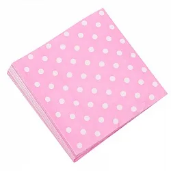 Салфетки Розовые точки, 32*32см, 20 шт.