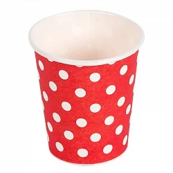 Стаканчики, Красные точки, 180мл., 6 шт.