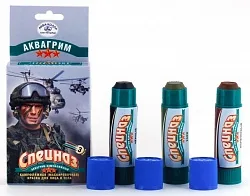 Аквагрим СПЕЦНАЗ комуфляжный, 3 карандаша (черный, коричневый, хаки)/ Россия
