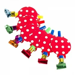 Язычки с карточкой, Красные точки, 12 см, 6 шт.