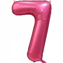 F 34"/86см Цифра "7" , Бордовый, Сатин, в упаковке, 1 шт. (Китай)