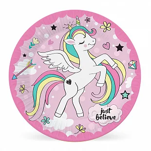 Тарелки  18 см.  "Милый единорог"  /набор 6 шт./(Китай)