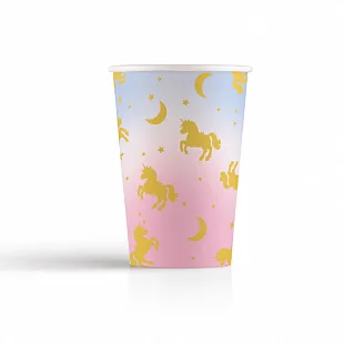 Стаканы 260 мл. "Единорог золотой" Акварель / набор 6 шт./ (Китай)