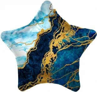 Р 18"/46см Звезда, Мрамор, Синий, / 1 шт / (Россия)
