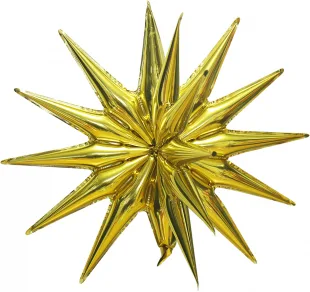 F 22''/56 см Звезда, 3D Объемная,  Золото, 1 шт. (Китай)
