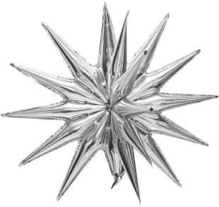 F 22''/56 см Звезда, 3D Объемная, Серебро, 1 шт. (Китай)