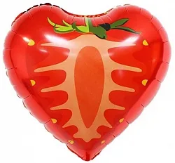 F 18"/46см Сердце, Клубника, 1 шт. (Китай)