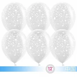 К 12"/30см Звезды, Прозрачный, кристалл, 5 ст, 50 шт.(Китай)