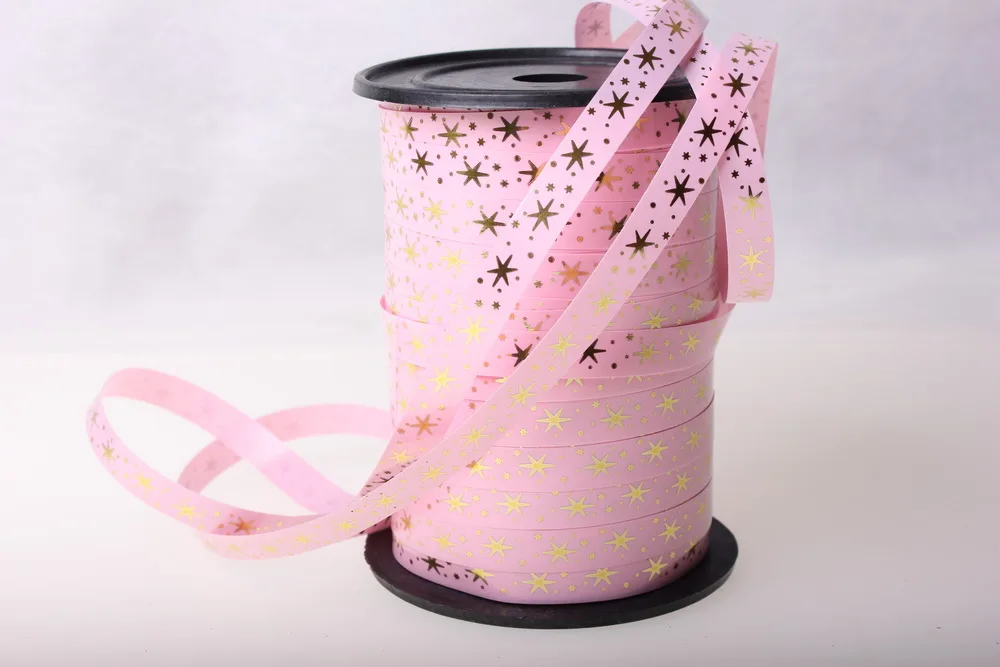 Лента Звезды бобина 1 см / 100 ярд Розовый (Россия)