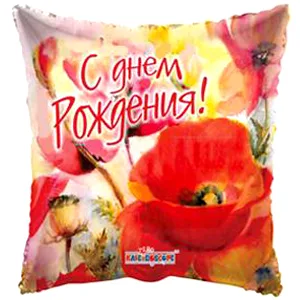 И 18 Подушка РУС С днем рождения Маки