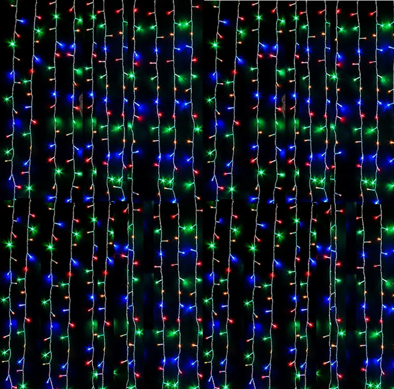 Гирлянда Занавес 3*2м  Мульти/провод белый 420L