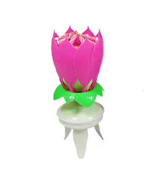 Свеча-цветок для торта музыкальная  с набором цифр (0-9)