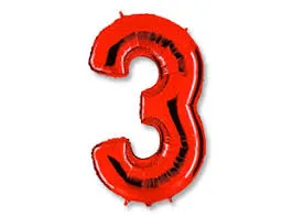 G 40"/102см Цифра "3" Red, 1 шт. (Италия)