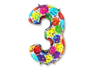 G 40"/102см Цифра "3" Шары, 1 шт. (Италия)
