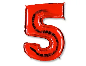 G 40"/102см Цифра "5" Red, 1 шт. (Италия)