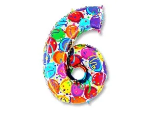 G 40"/102см Цифра "6" Шары, 1 шт. (Италия)
