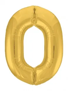 Р 40"/102см Цифра "0" Slim, Золото / 1 шт / (Россия)