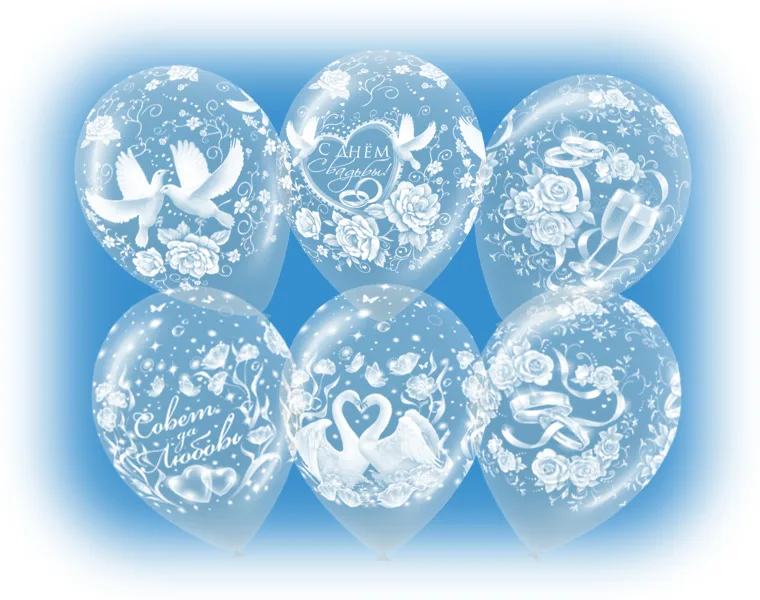 М 12"/30см  Свадебные транспарент прозрачные/ уп. 50шт. (Мексика)